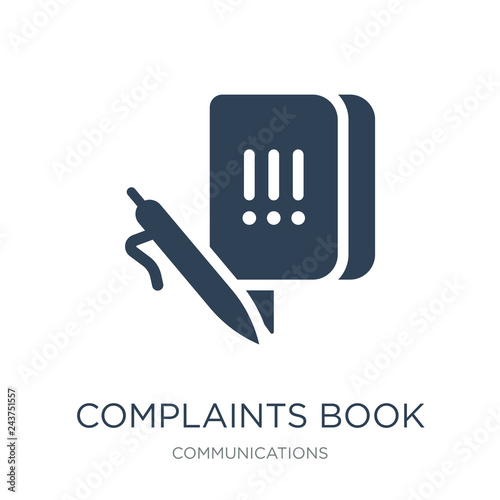 complaints book icon vector on white background, complaints book