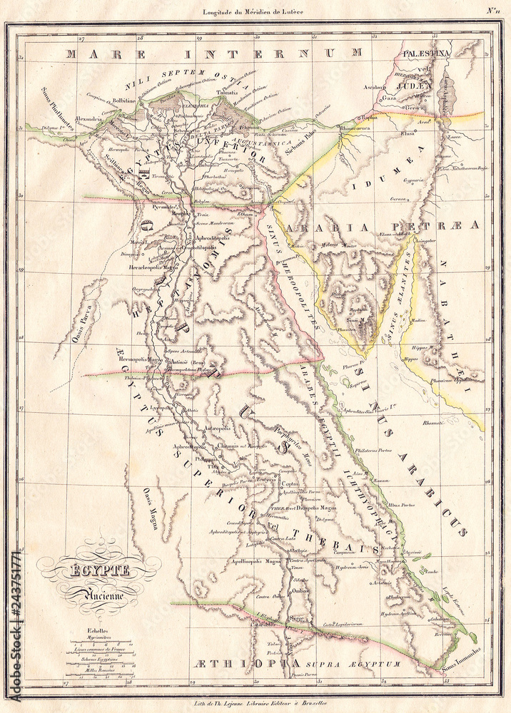 1837, Malte-Brun Map of Ancient Egypt, Nubia, Sudan and Abyssinia, Ethiopia