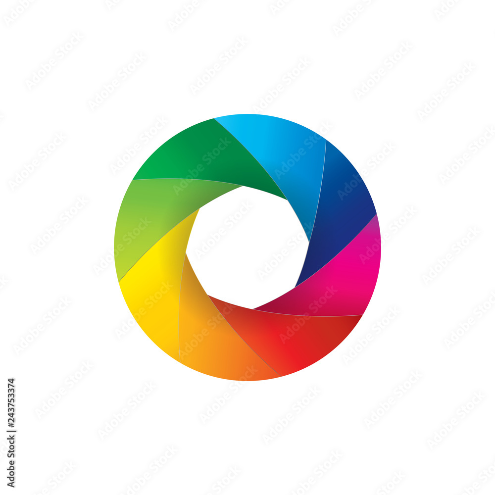 Colorful camera lens shutter aperture illustration Colorful camera lens shutter aperture illustration