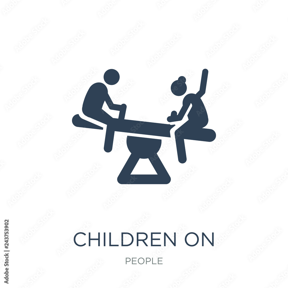 children on teeter totter icon vector on white background, child children on teeter totter icon vector on white background, child