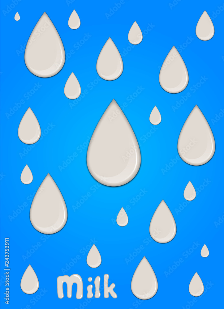 Realistic milk drop, splashes, liquid isolated on blue background. vector illustration Realistic milk drop, splashes, liquid isolated on blue background. vector illustration