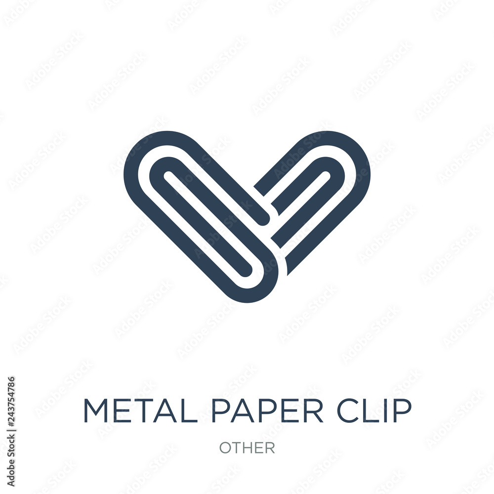 Obraz premium metal paper clip icon vector on white background, metal paper cl