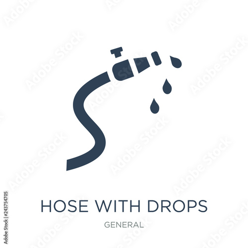 hose with drops icon vector on white background, hose with drops
