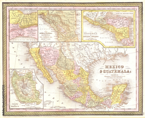 1850  Mitchell Map of Mexico and Texas