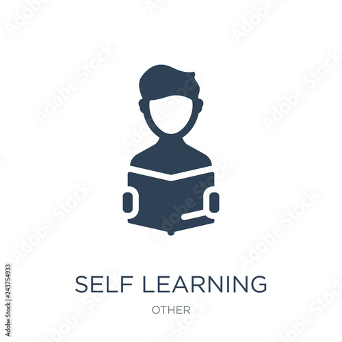 self learning icon vector on white background, self learning tre