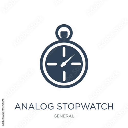 analog stopwatch icon vector on white background, analog stopwat