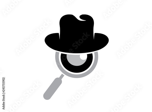 detective spy logo hat and loupe