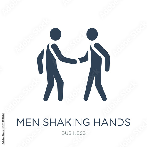 men shaking hands icon vector on white background, men shaking h