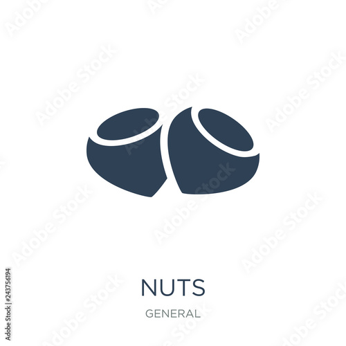 nuts icon vector on white background, nuts trendy filled icons f