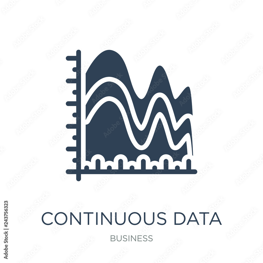 continuous data graphic wave chart icon vector on white backgrou