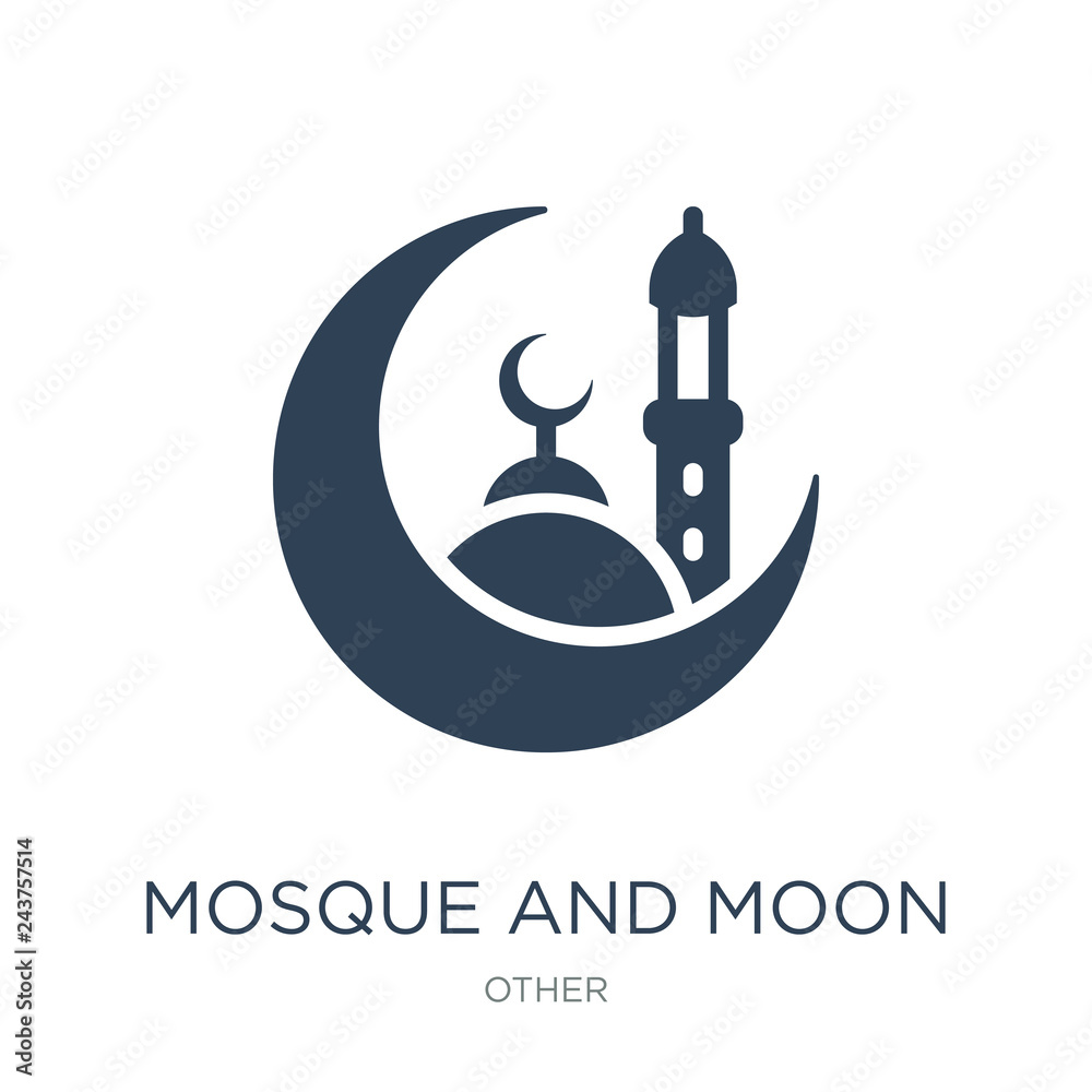 mosque and moon icon vector on white background, mosque and moon mosque and moon icon vector on white background, mosque and moon