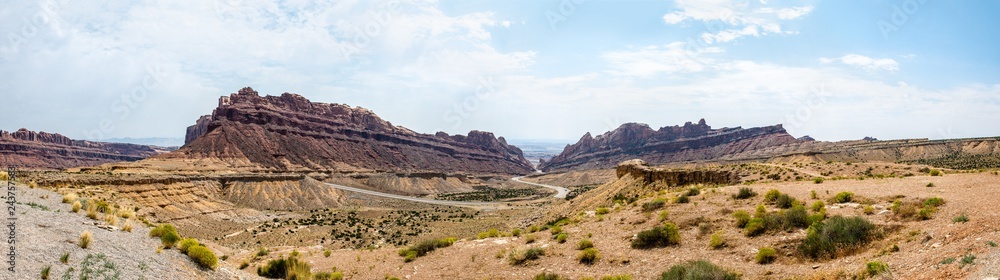 Panorama looking out onto Spotted Wolf Canyon in the San Rafael Swell, Utah Panorama looking out onto Spotted Wolf Canyon in the San Rafael Swell, Utah