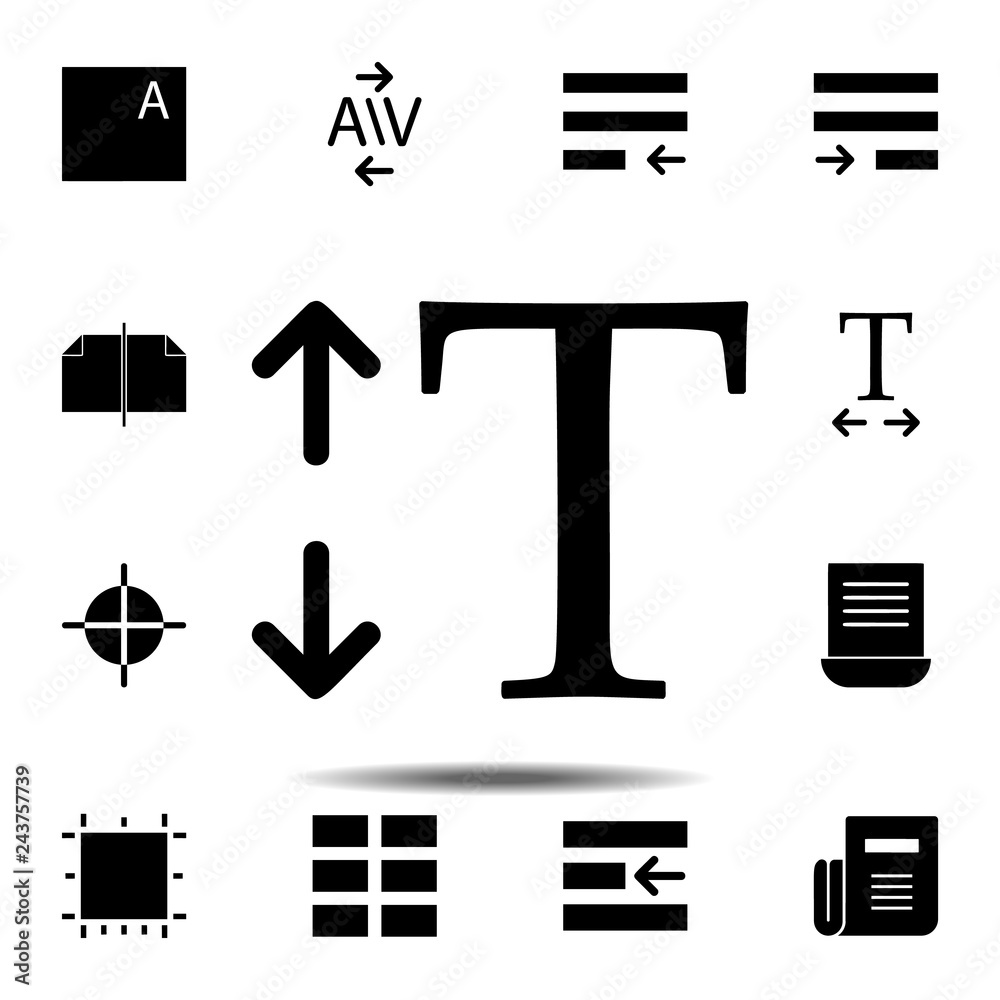 Scale, text icon. Simple glyph, flat vector of Text editor set icons for UI and UX, website or mobile application