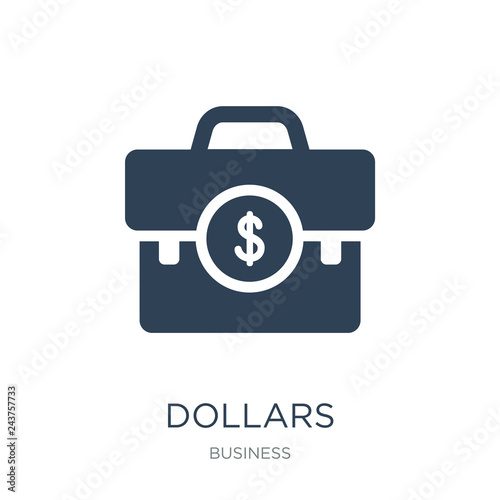 dollars suitcase for business icon vector on white background, d