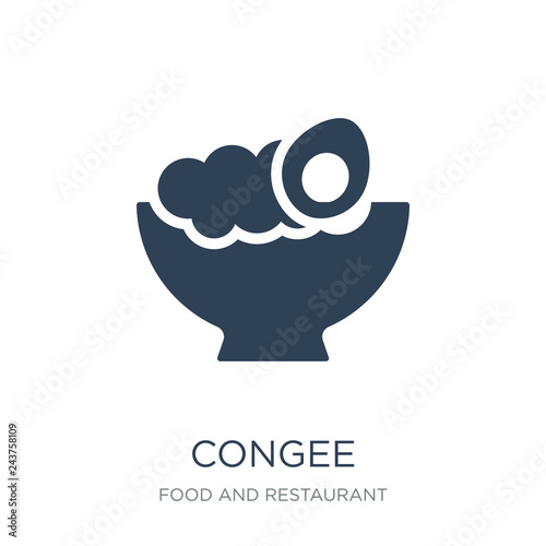congee icon vector on white background, congee trendy filled ico