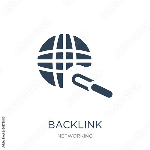 backlink icon vector on white background, backlink trendy filled