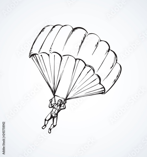Parachutist. Vector drawing