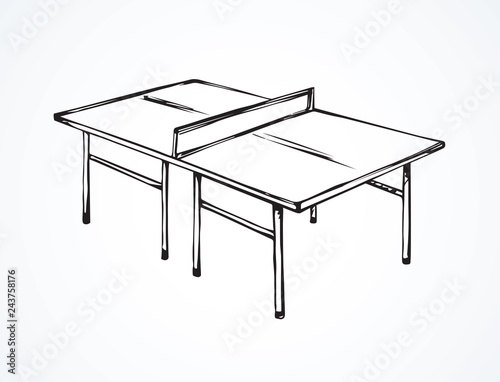 Tennis table. Vector drawing