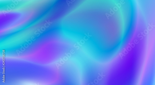 Abstract turquoise blue blurred background with neon gradient. Vector wallpaper