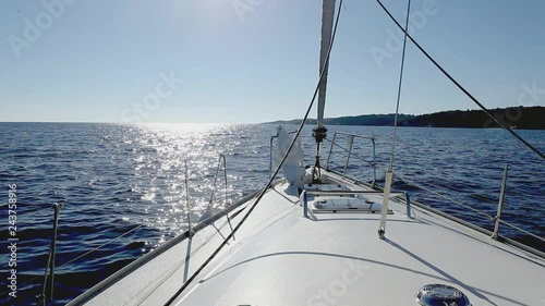 Sailing on the sea - beautiful day sail boat trip