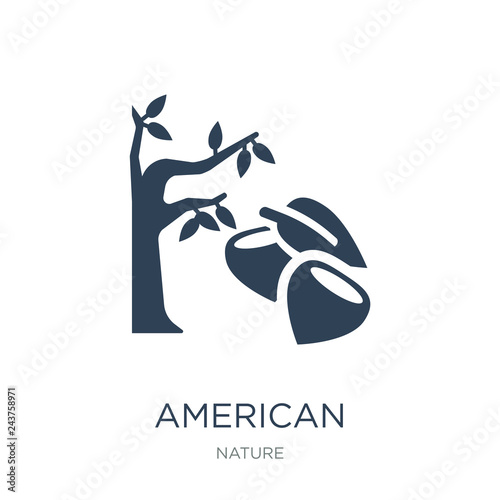 american chestnut tree icon vector on white background, american