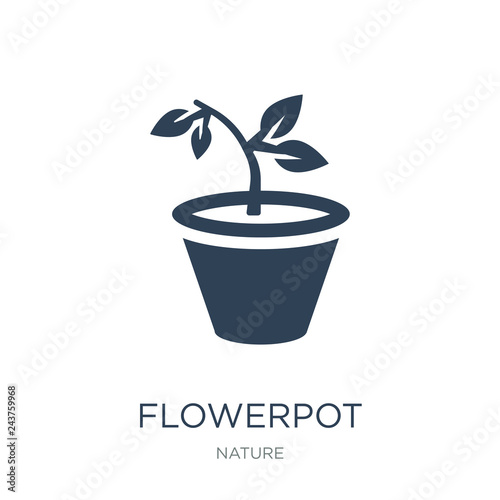 flowerpot icon vector on white background, flowerpot trendy fill
