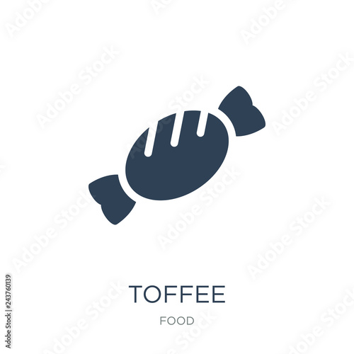 toffee icon vector on white background, toffee trendy filled ico
