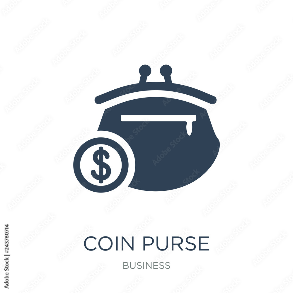 Obraz premium coin purse icon vector on white background, coin purse trendy fi