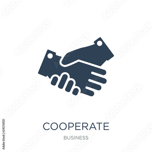 cooperate icon vector on white background, cooperate trendy fill