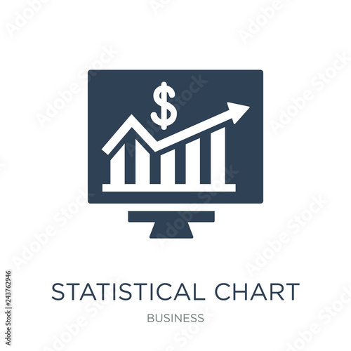 statistical chart icon vector on white background, statistical c