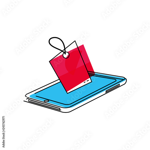 smartphone with commercial tag