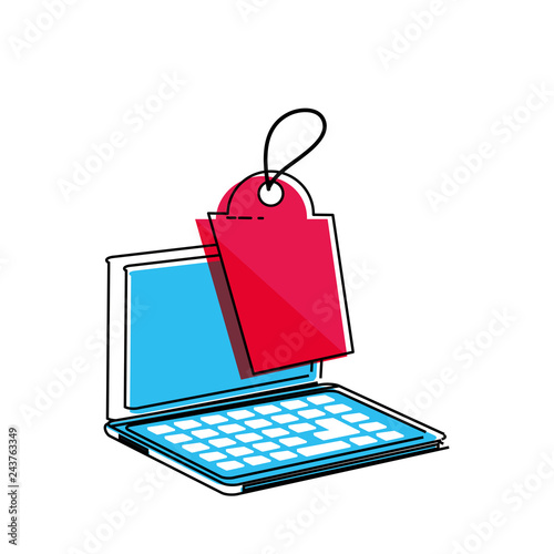 laptop computer with tag commercial