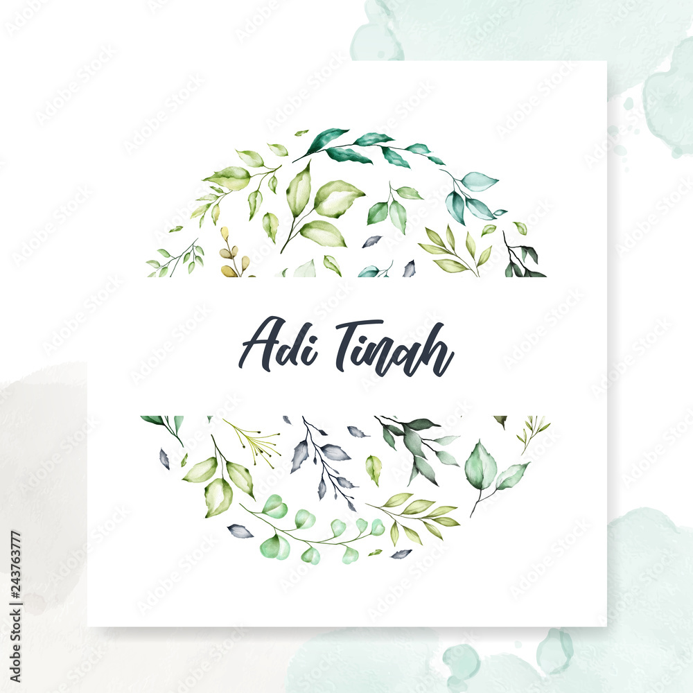 Floral frame watercolor multi-purpose background