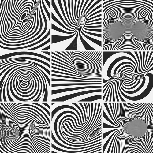 Set of striped abstract forms.