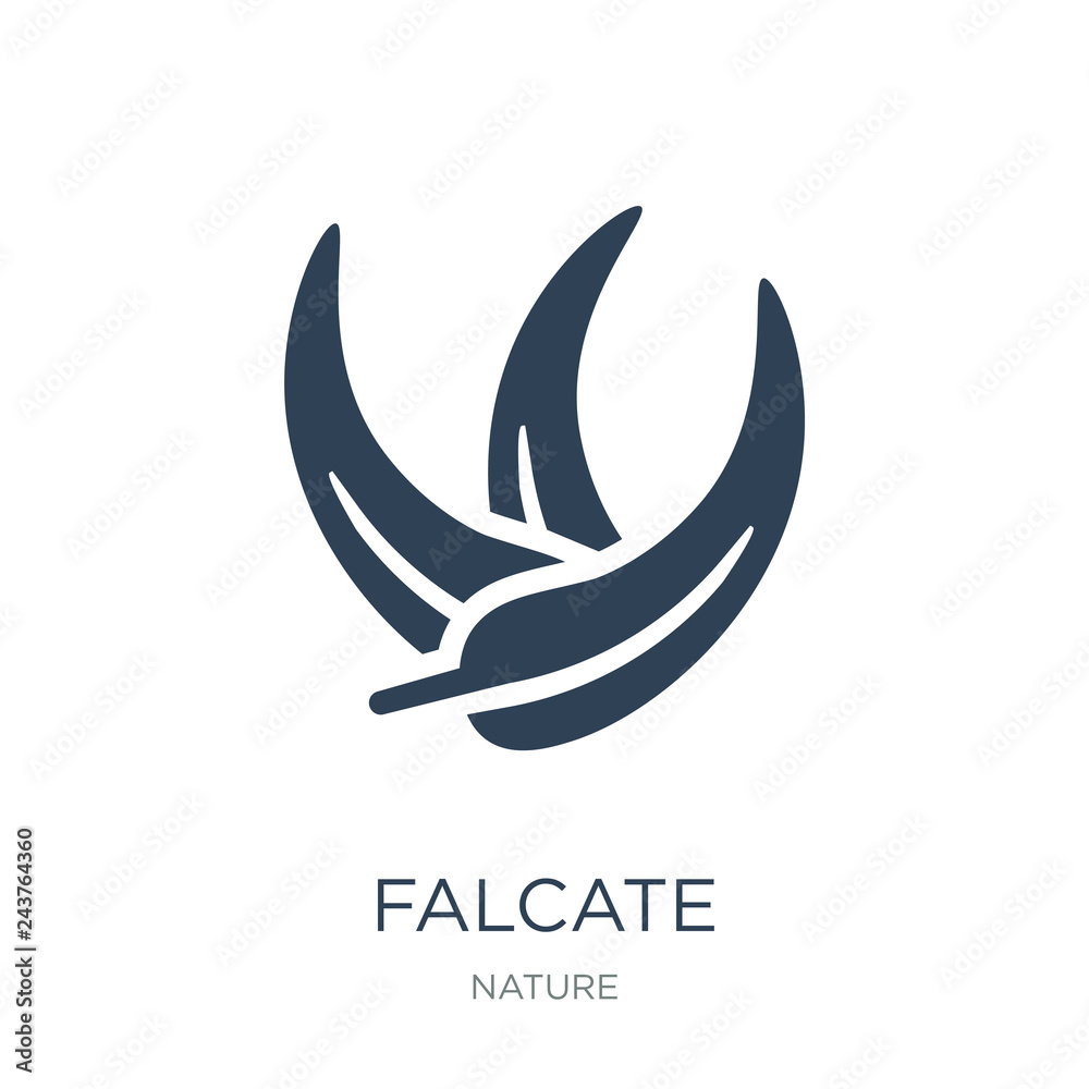falcate icon vector on white background, falcate trendy filled i falcate icon vector on white background, falcate trendy filled i