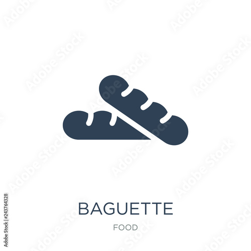 baguette icon vector on white background, baguette trendy filled