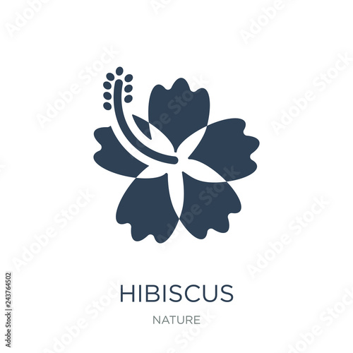 hibiscus icon vector on white background, hibiscus trendy filled