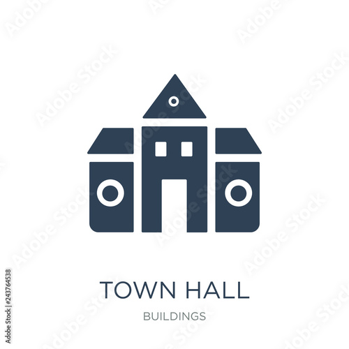 town hall icon vector on white background, town hall trendy fill