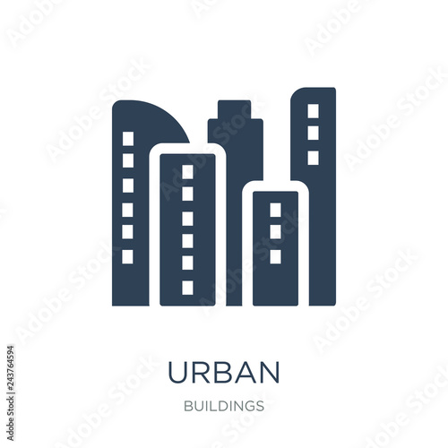 urban icon vector on white background, urban trendy filled icons