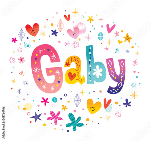 Gaby girls name decorative lettering type design