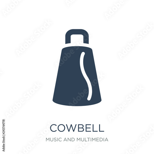 cowbell icon vector on white background, cowbell trendy filled i photo