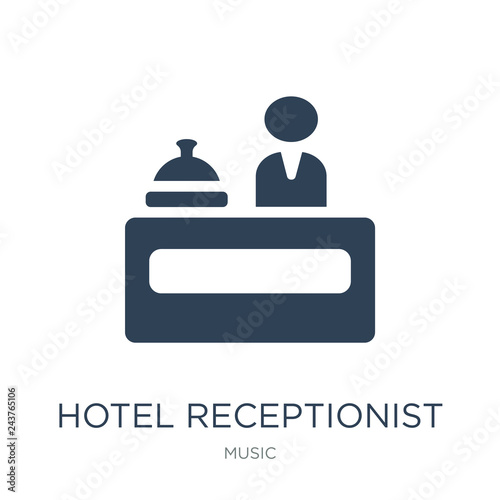 hotel receptionist icon vector on white background, hotel recept