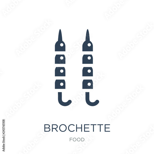 brochette icon vector on white background, brochette trendy fill