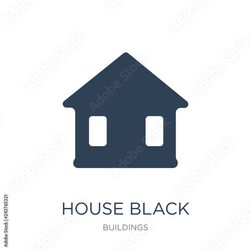 house black without door icon vector on white background, house