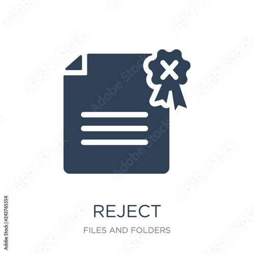 reject icon vector on white background, reject trendy filled ico