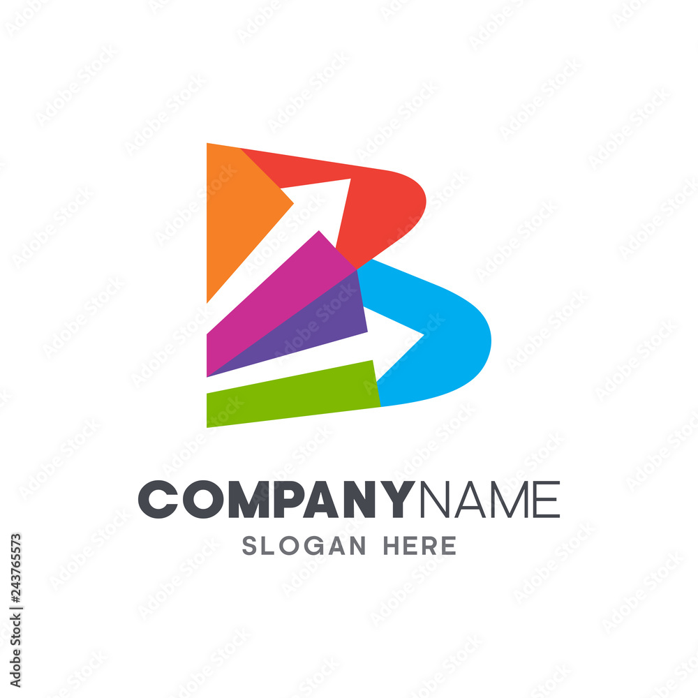 initial letter b with arrow logo design initial letter b with arrow logo design
