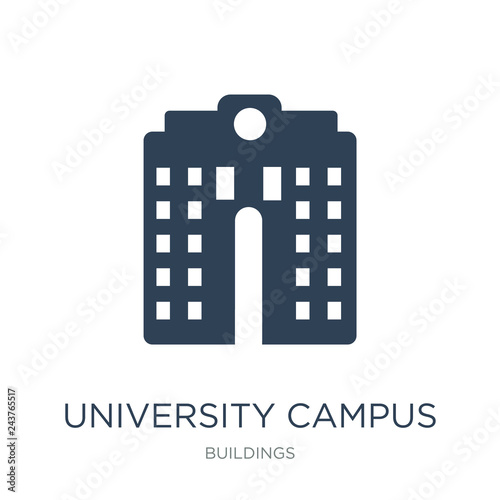 university campus icon vector on white background, university ca