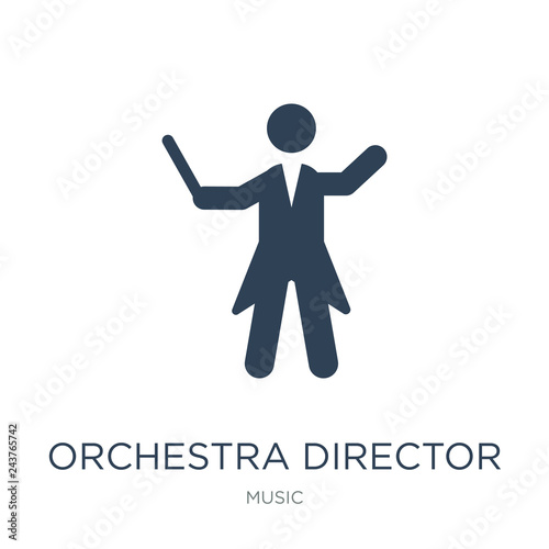 orchestra director icon vector on white background, orchestra di