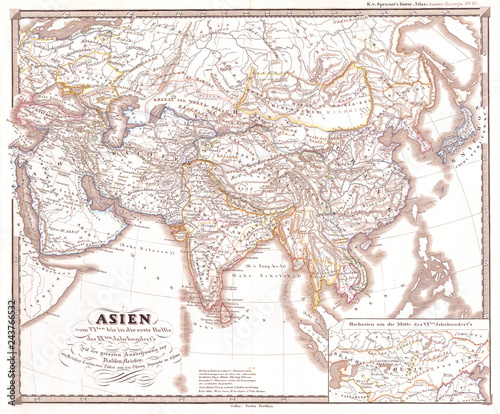 1855  Spruner Map of Asia During Chang Dynasty China  Tufan Tibet