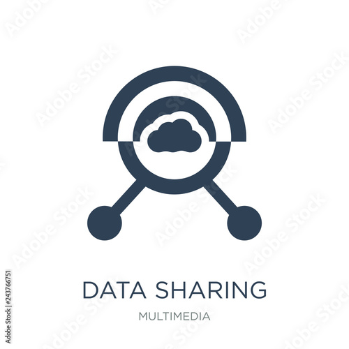 data sharing icon vector on white background, data sharing trend